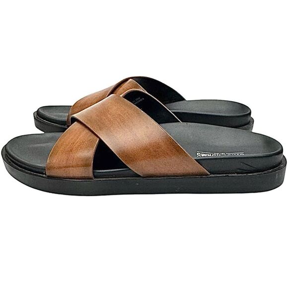 Stacy Adams Daniel Cross Strap Mens Slide Sandal - Brown Pre-Owned Size 10 M - Picture 6 of 10